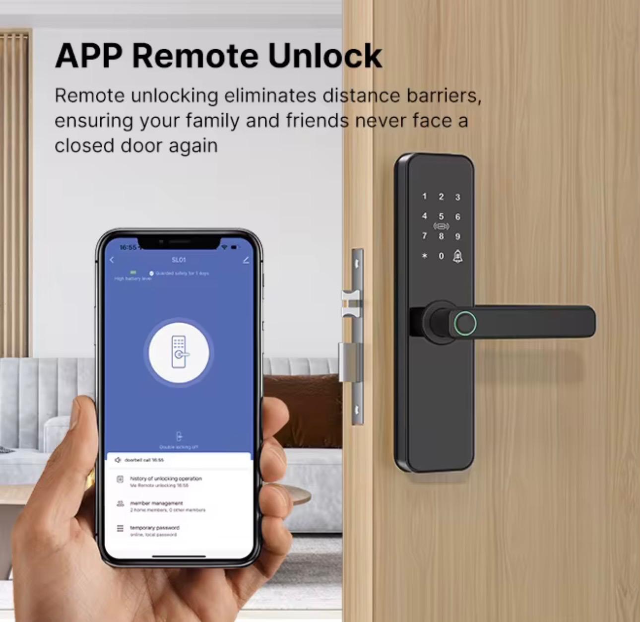 Aluminum Alloy TTLOCK BT Smart Door Lock Mobile App Intelligent Doorlock Apartment Password Card Digital Keyless Lock