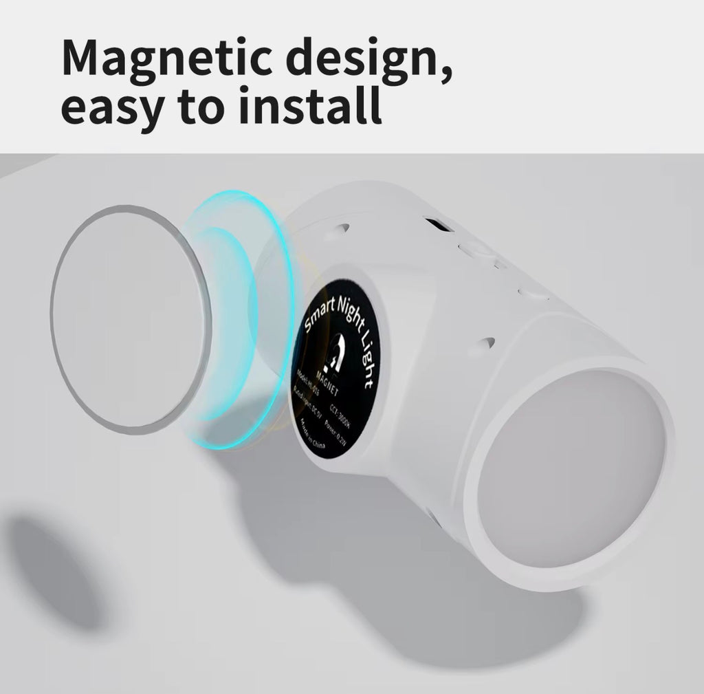 LED Night Light Motion Sensor Magnetic Rechargeable Adjustable Brightness White